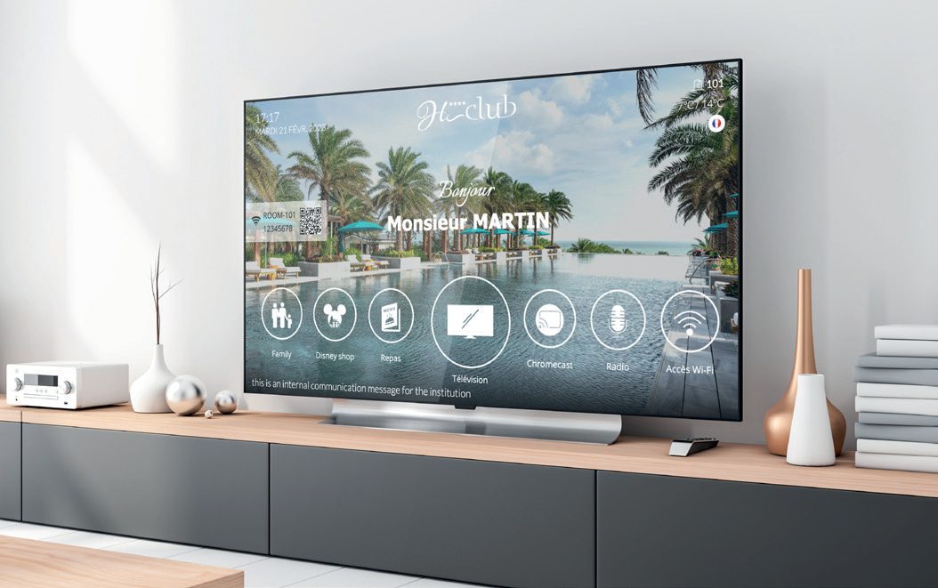 Interface MXTV Hotel sur un téléviseur de chambre