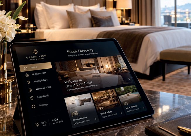 Room Directory sur tablette en chambre